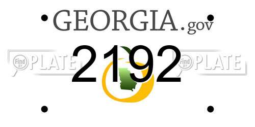 2192 Georgia License Plate