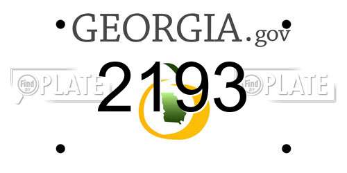 2193 Georgia License Plate