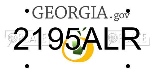2195ALR Georgia License Plate
