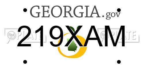 219XAM Georgia License Plate