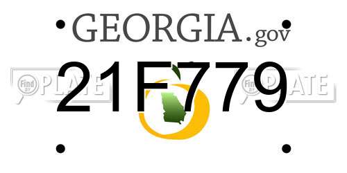 21F779 Georgia License Plate