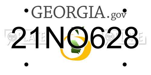 21NO628 Georgia License Plate