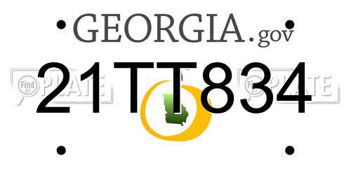 21TT834 Georgia License Plate