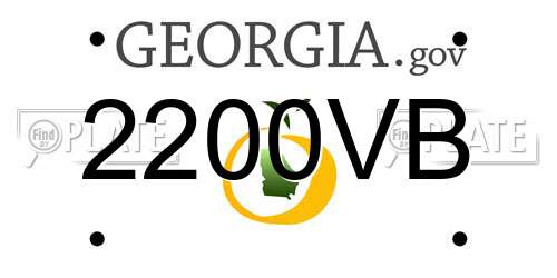2200VB Georgia License Plate