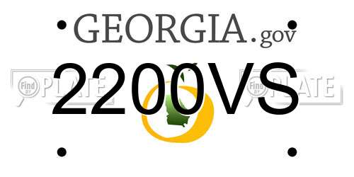 2200VS Georgia License Plate