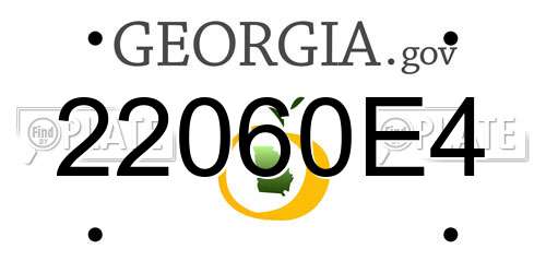 22060E4 Georgia License Plate