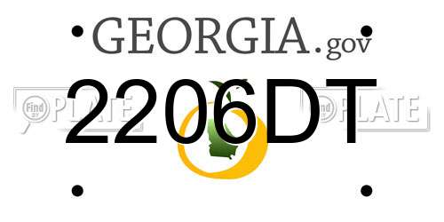 2206DT Georgia License Plate