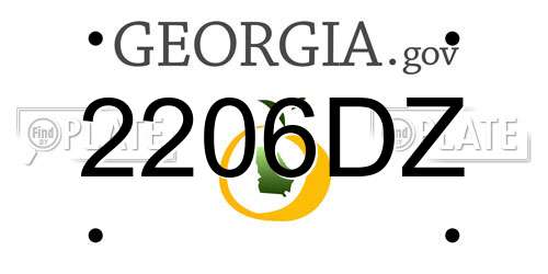 2206DZ Georgia License Plate
