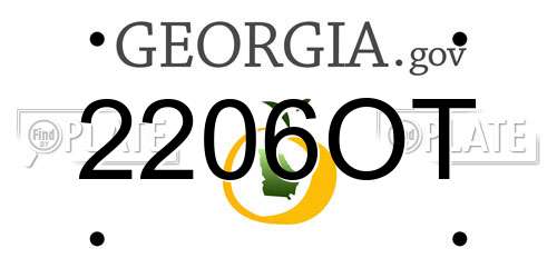 2206OT Georgia License Plate