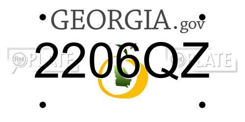 2206QZ Georgia License Plate
