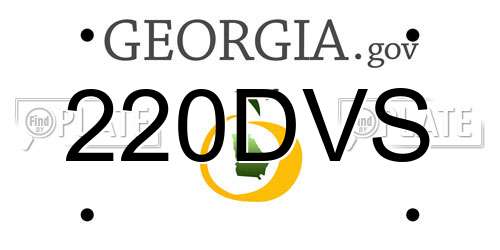 220DVS Georgia License Plate