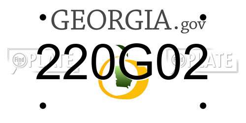 220G02 Georgia License Plate