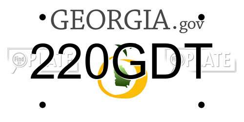 220GDT Georgia License Plate