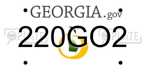 220GO2 Georgia License Plate