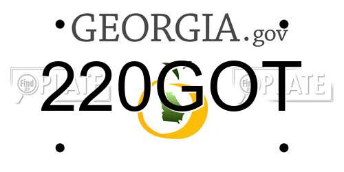 220GOT Georgia License Plate