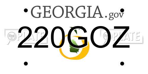 220GOZ Georgia License Plate