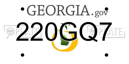 220GQ7 Georgia License Plate