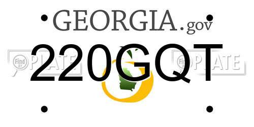 220GQT Georgia License Plate