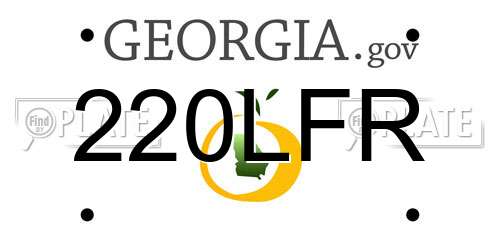 220LFR Georgia License Plate