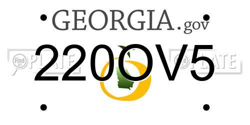 220OV5 Georgia License Plate