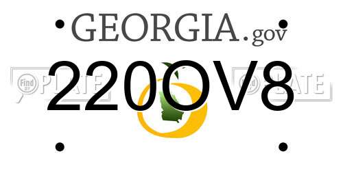 220OV8 Georgia License Plate