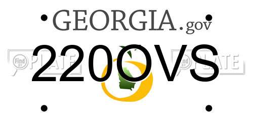 220OVS Georgia License Plate