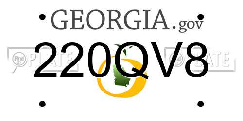 220QV8 Georgia License Plate