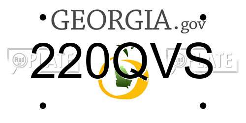 220QVS Georgia License Plate