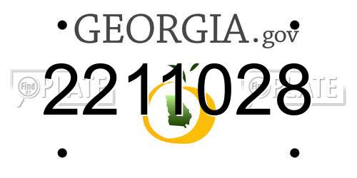 2211028 Georgia License Plate
