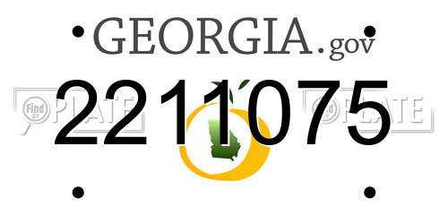 2211075 Georgia License Plate