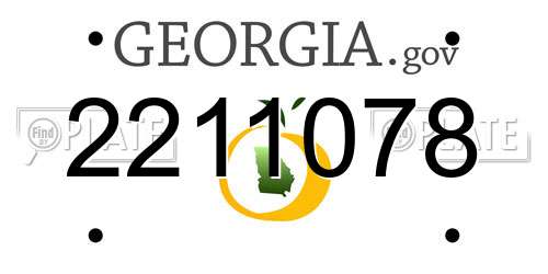 2211078 Georgia License Plate