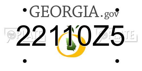 22110Z5 Georgia License Plate