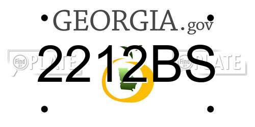 2212BS Georgia License Plate