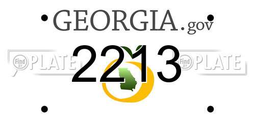 2213 Georgia License Plate