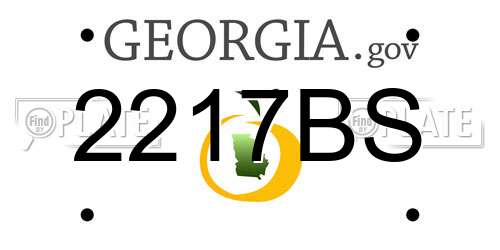 2217BS Georgia License Plate