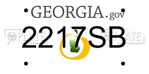 2217SB Georgia License Plate