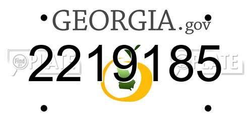 2219185 Georgia License Plate