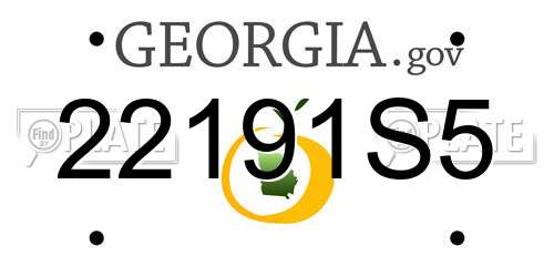 22191S5 Georgia License Plate