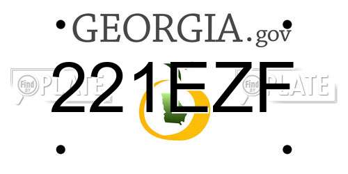 221EZF Georgia License Plate