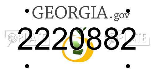 2220882 Georgia License Plate