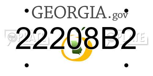 22208B2 Georgia License Plate