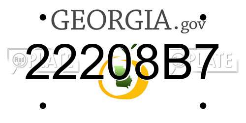 22208B7 Georgia License Plate