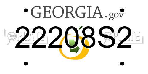 22208S2 Georgia License Plate