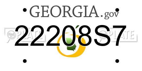 22208S7 Georgia License Plate