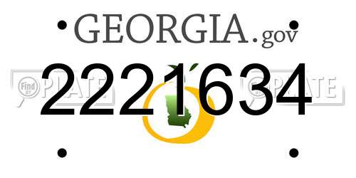 2221634 Georgia License Plate