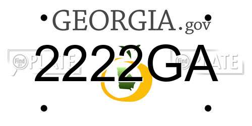 2222GA Georgia License Plate