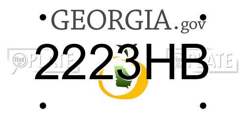 2223HB Georgia License Plate