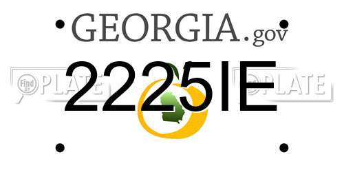 2225IE Georgia License Plate