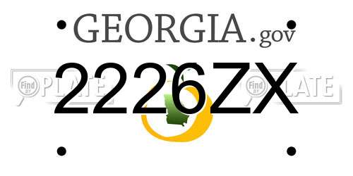 2226ZX Georgia License Plate