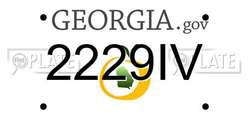 2229IV Georgia License Plate